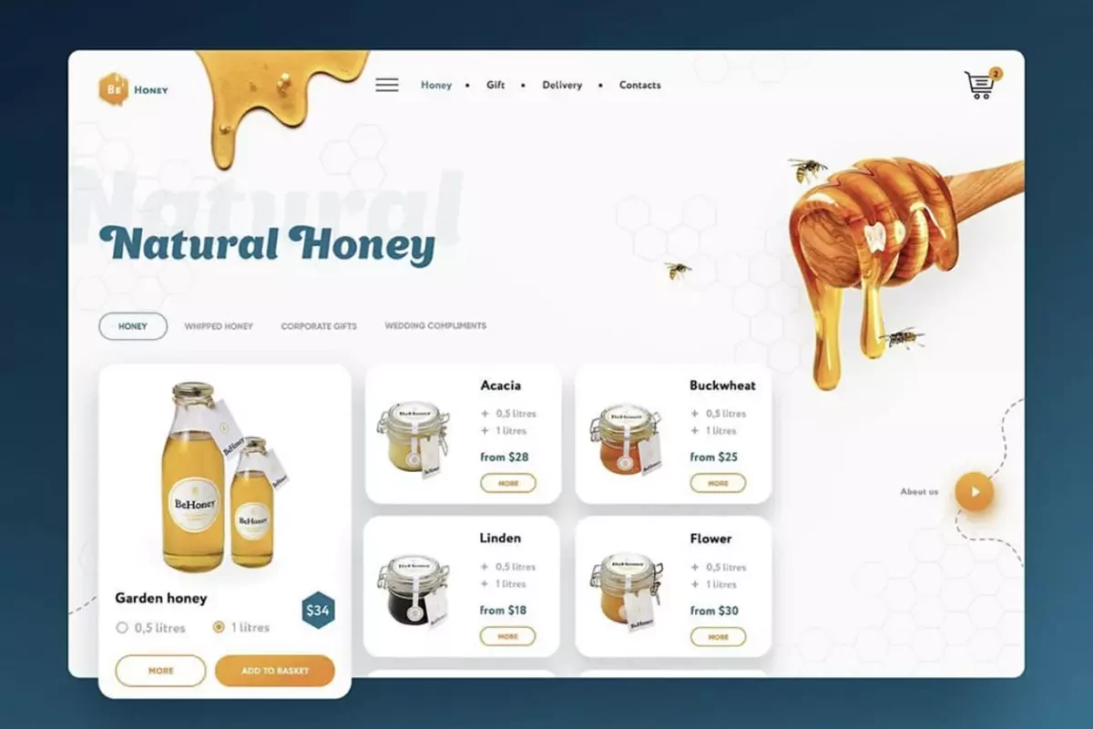 طراحی فروشگاه اینترنتی عسل - آکادمی شادمان